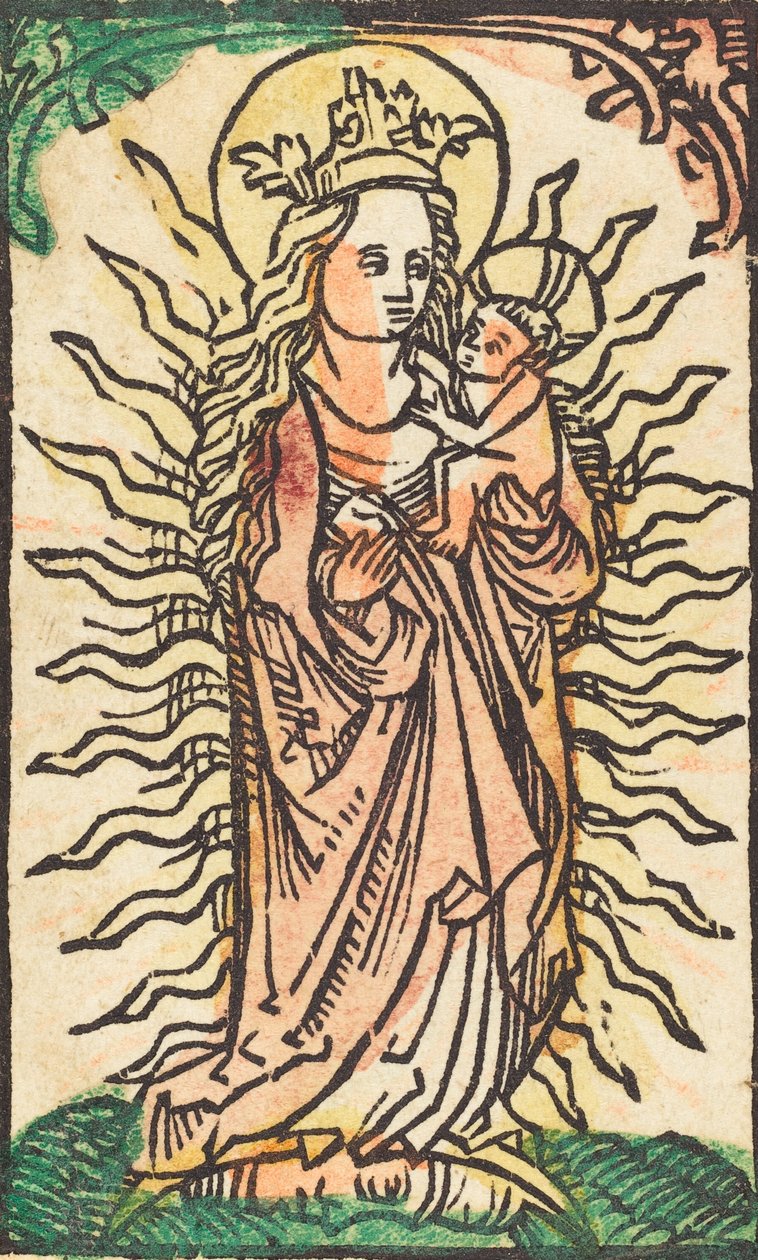 Madonna a dítě v slávě stojící na půlměsíci, 14701480. od Unbekannt