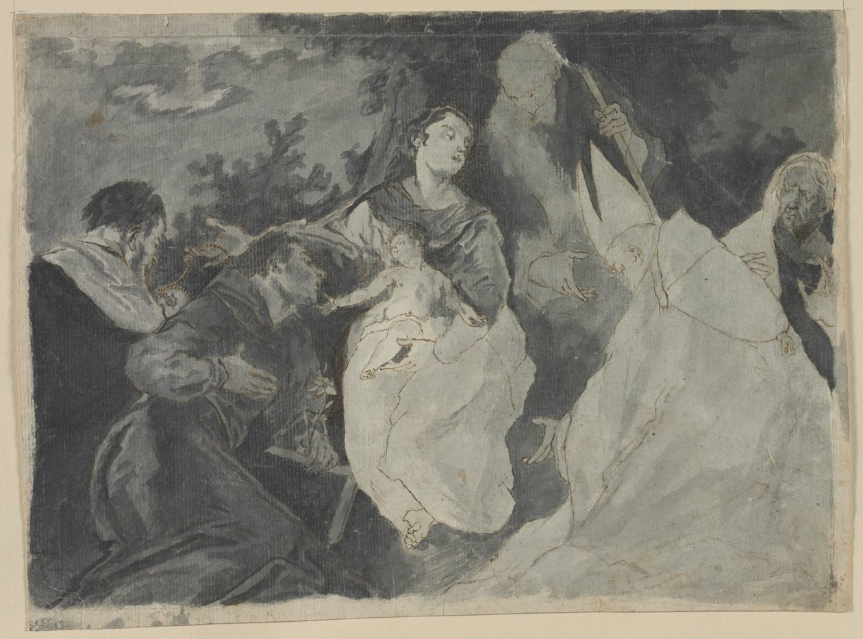 Madonna a dítě se svatými, 1700. od Unbekannt