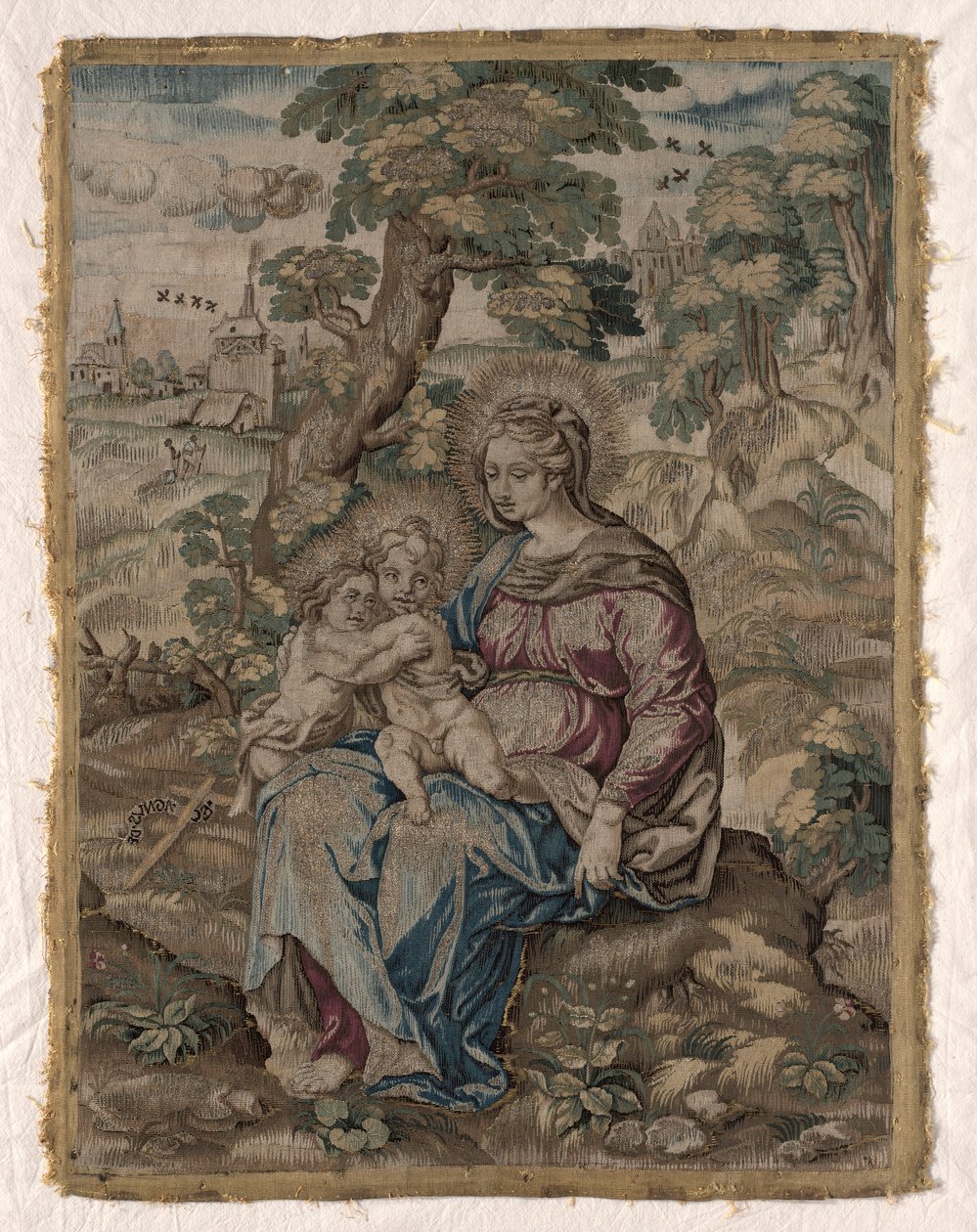 Madona s Ježíškem a svatým Janem Křtitelem, 1500s. od Unbekannt