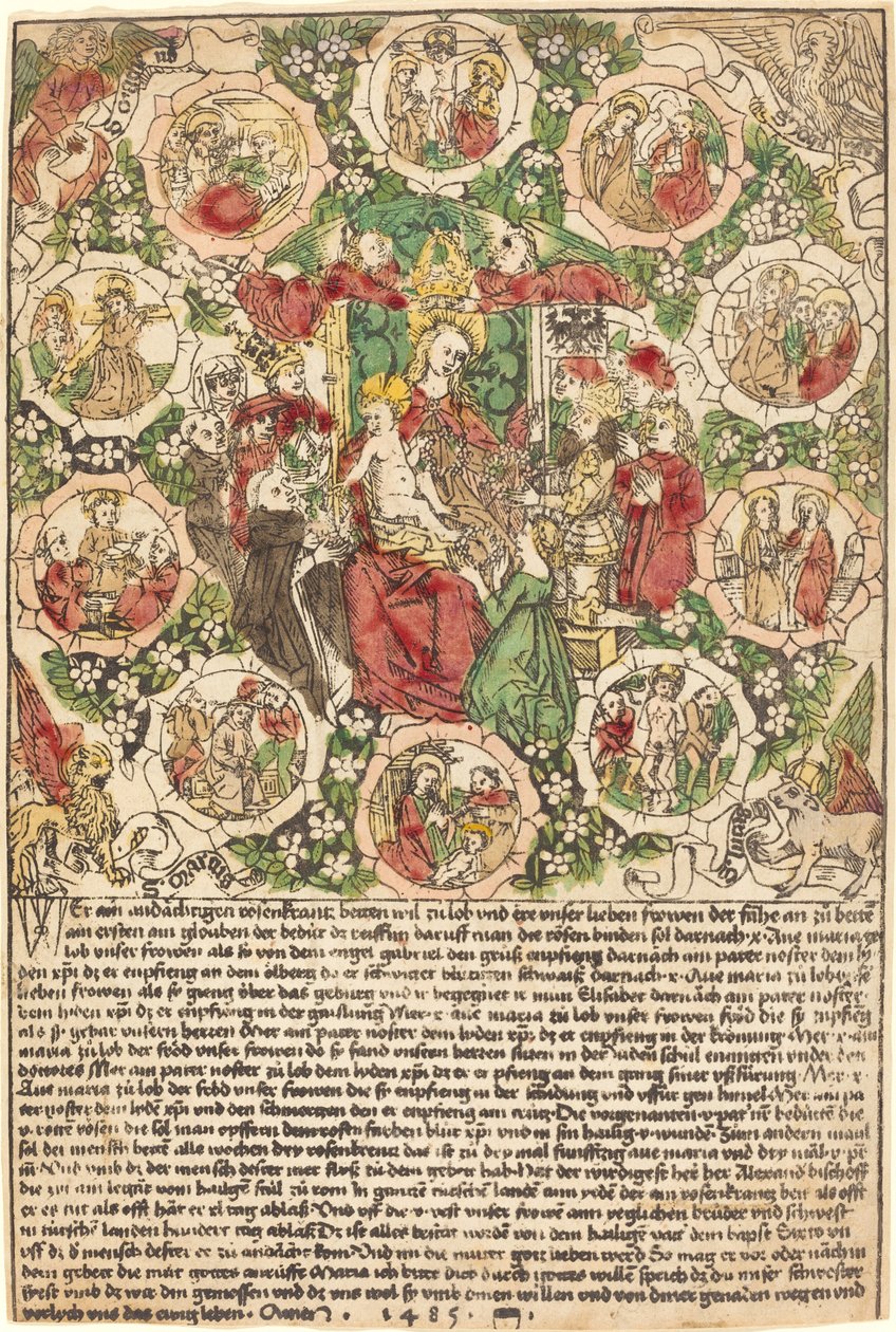 Madona s růžencem, 1485. od Unbekannt