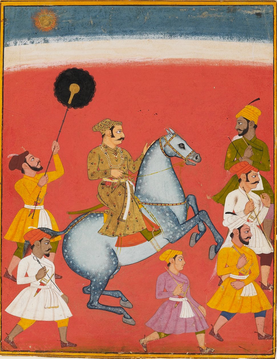 Maharana Raj Singh na koni, c1670 od Unbekannt