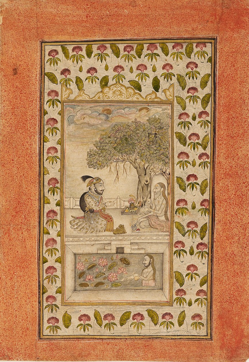 Maharana Sangram Singhi na návštěvě u jogína, 1710-1715 od Unbekannt