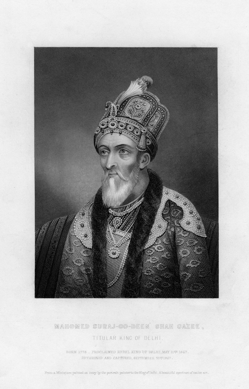 Mahomed Suraj-Oo-Deen Shah Gazee, titulární král Dillí, 19. století od Unbekannt