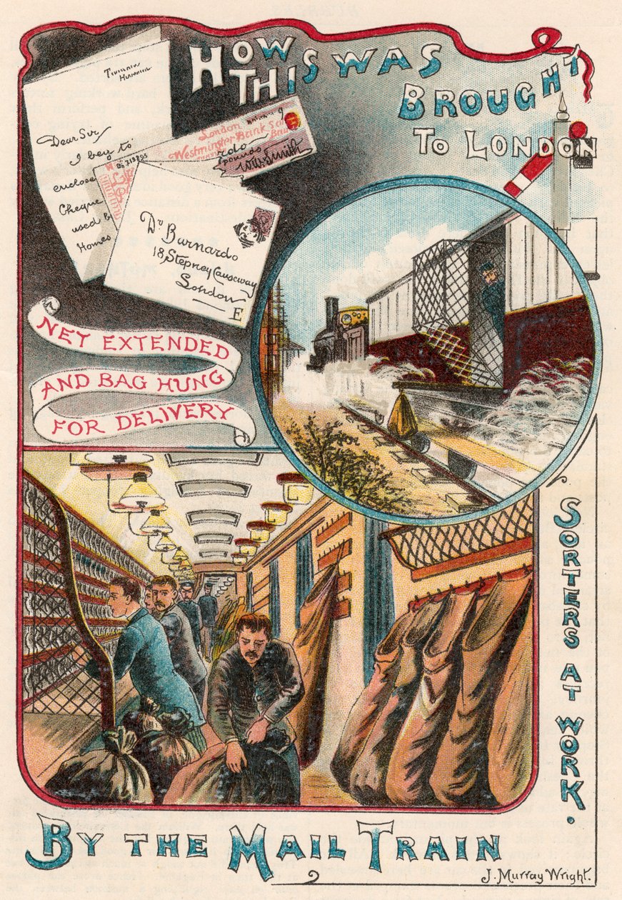 Poštovní vlak přepravující dopisy do Londýna z měst v Británii, c1900 od Unbekannt