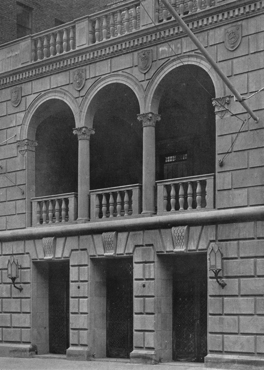 Hlavní vchod do budovy Fraternity Clubs, New York City, 1924 od Unbekannt