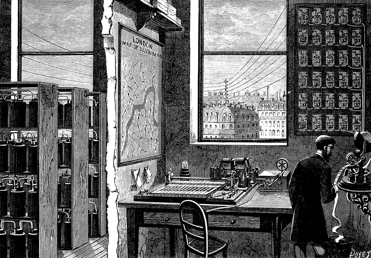 Hlavní stanice Exchange Telegraph Company, Londýn, 1882 od Unbekannt
