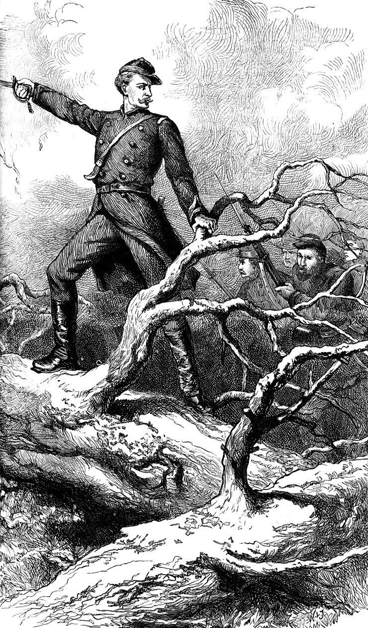 Major Theodore Winthrop v Big Bethel, Virginia, 1861 c1880 od Unbekannt