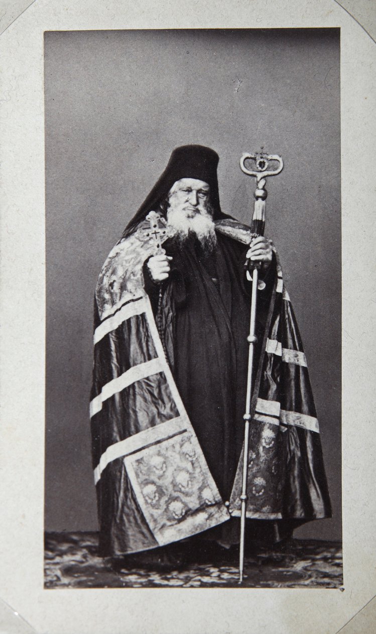 Makarios, arcibiskup kláštera St Panteleimon na hoře Athos, Řecko, 70. léta 19. století od Unbekannt
