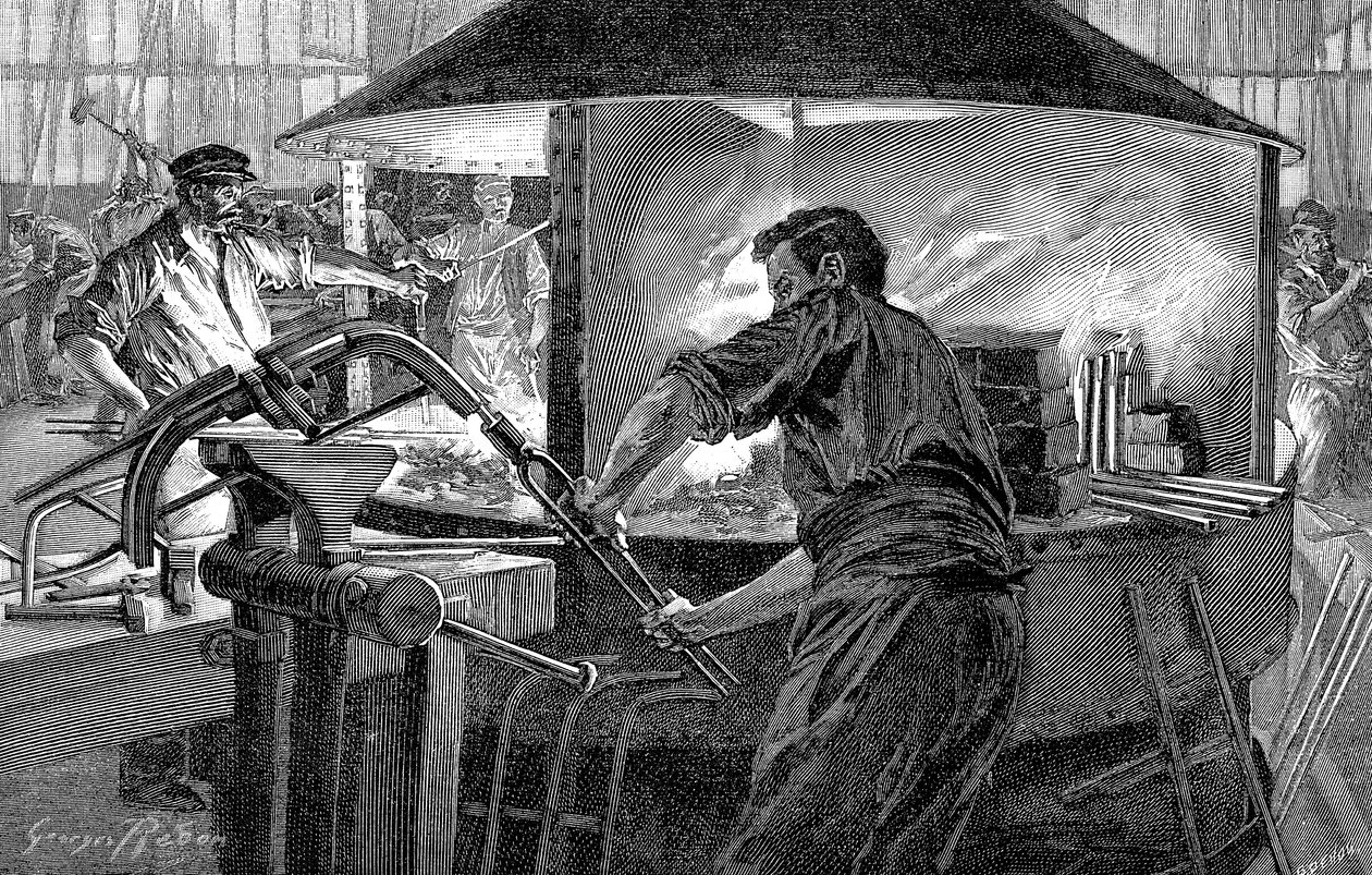 Výroba řídítek jízdních kol, Francie, 1896 od Unbekannt