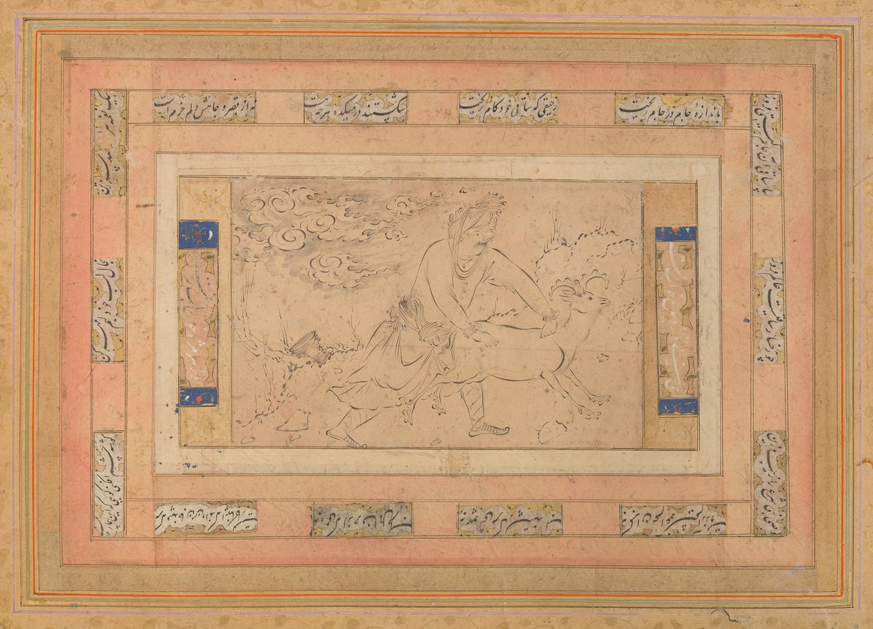 Muž s beranem, Folio z Belliniho alba, ca. 1600. od Unbekannt