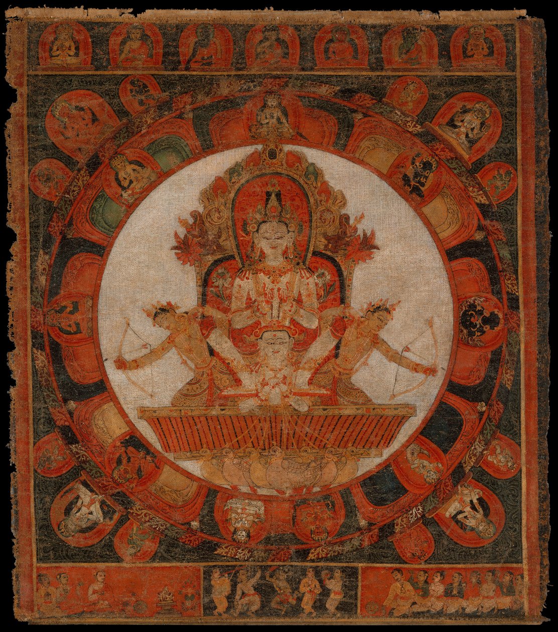 Mandala z Chandry, boha Měsíce, konec 14.-začátek 15. století. od Unbekannt