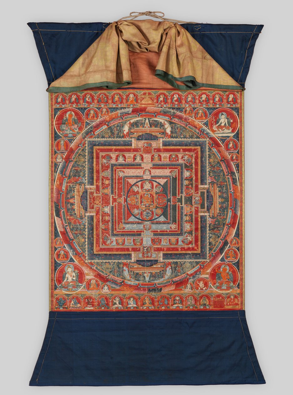 Mandala forem Manjushri, bódhisattva transcendentní moudrosti, konec 14. století. od Unbekannt
