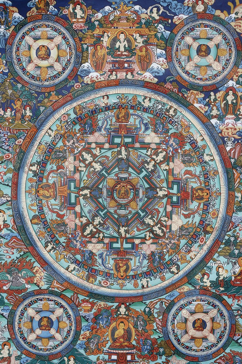 Mandalo tibetská Thangka, Bhaktapur, Nepál od Unbekannt
