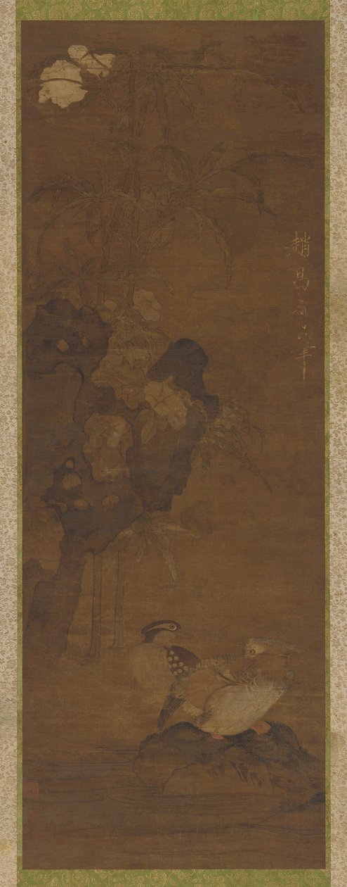 Mandarinské kachny, skály a kvetoucí rostlina, 1368-1644. od Unbekannt