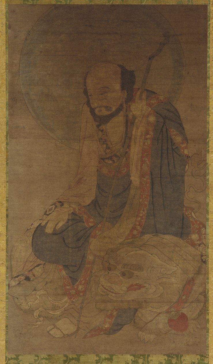 Manjusri a jeho lev, dynastie Ming, 1368-1644. od Unbekannt