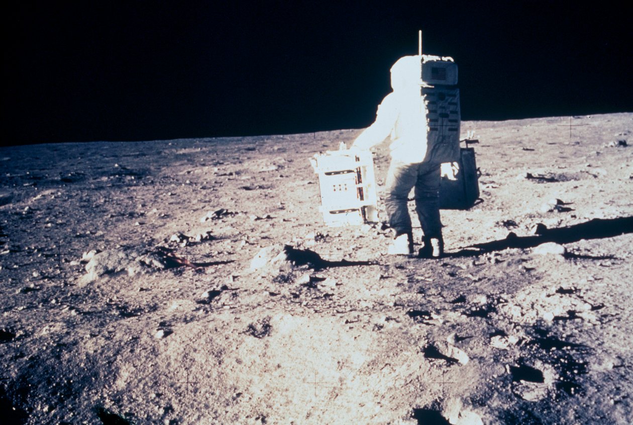 Manned Space Flight, USA, Apollo 11 Astronaut Apollo 11 Edwin ÔBuzzÕ Aldrin, na Měsíci od Unbekannt