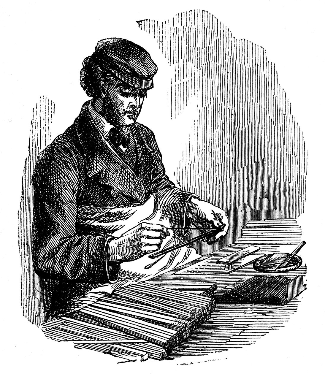Výroba tužek, 1872 od Unbekannt