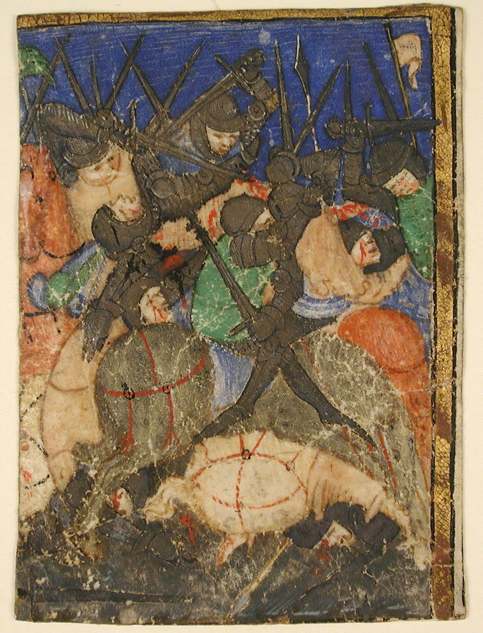 Rukopisný řez zobrazující scénu z Hebrejských písem, Snad život krále Davida, c.1400. od Unbekannt