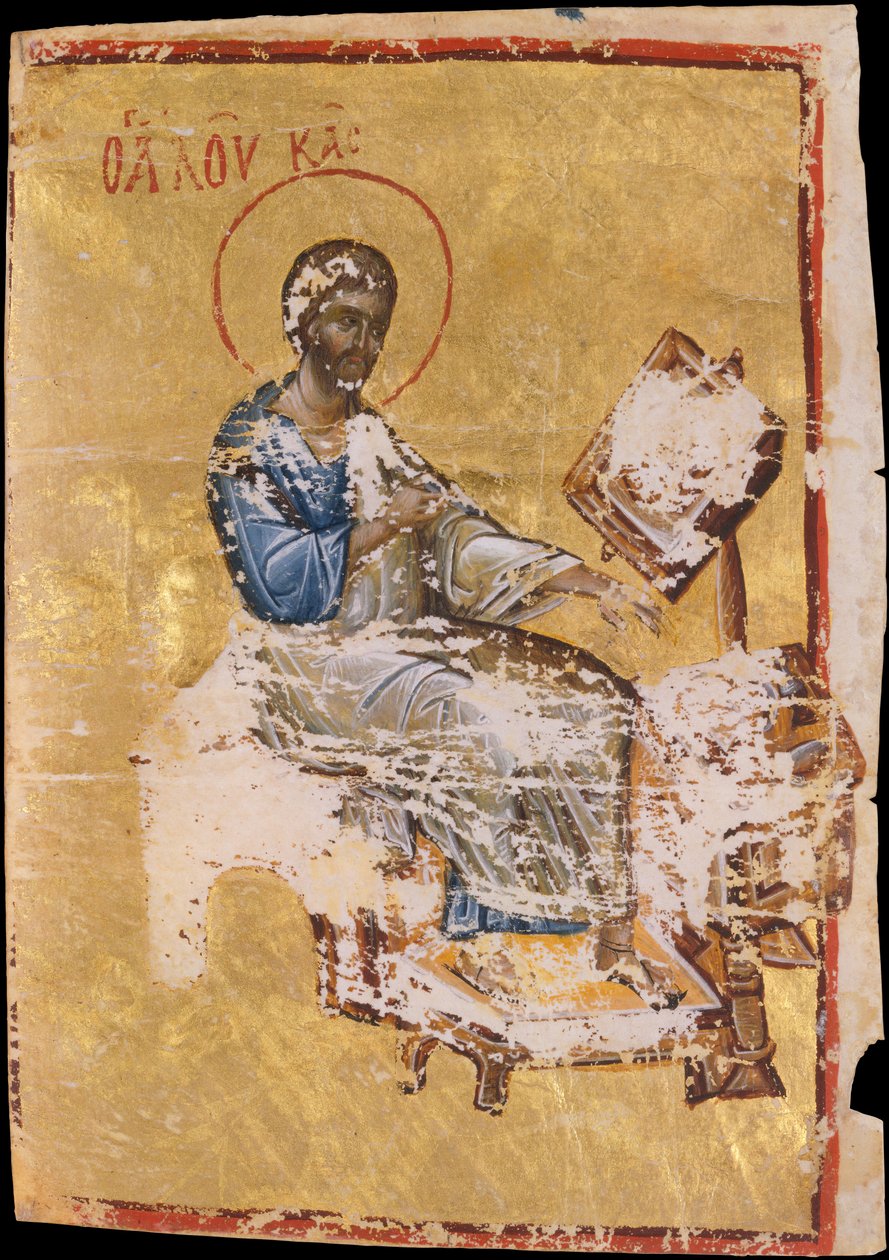 Iluminace rukopisu s evangelistou Lukášem, konec 13.-začátek 14. století. od Unbekannt
