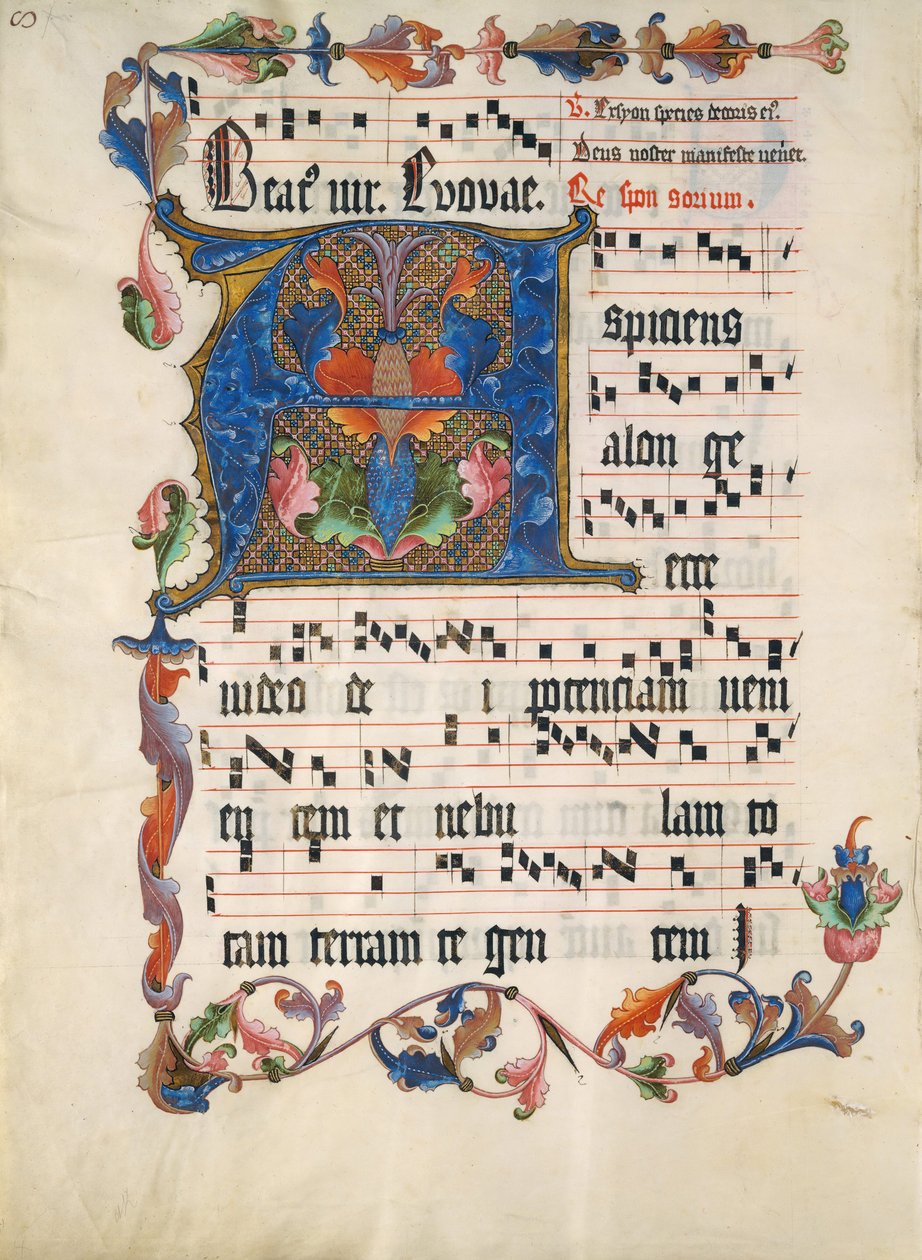 Rukopisný list s iniciálou A, z antifonáře, německy, ca. 1425-50. od Unbekannt