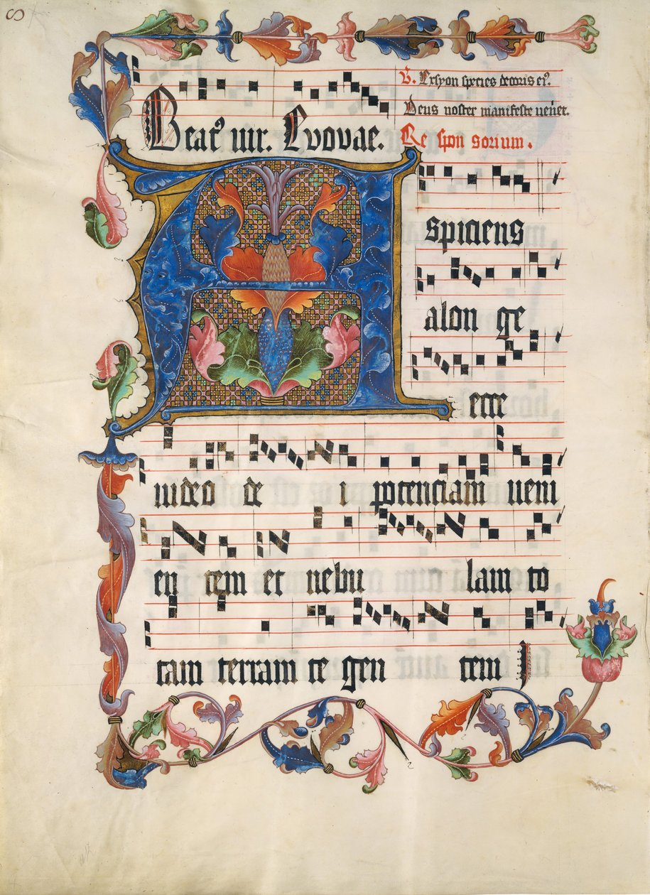 Rukopisný list s iniciálou A, z antifonáře, ca. 1425-50. od Unbekannt