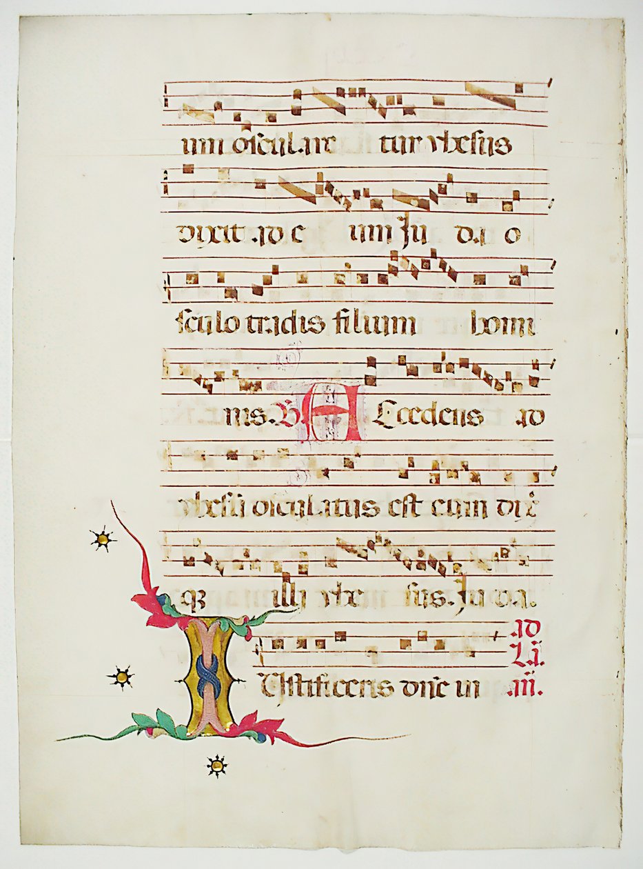 Rukopisný list s iniciálou I, z antifonáře, italština, 15. století. od Unbekannt