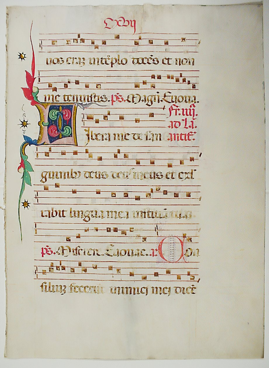 Rukopisný list s iniciálou L, z antifonáře, italština, 15. století. od Unbekannt
