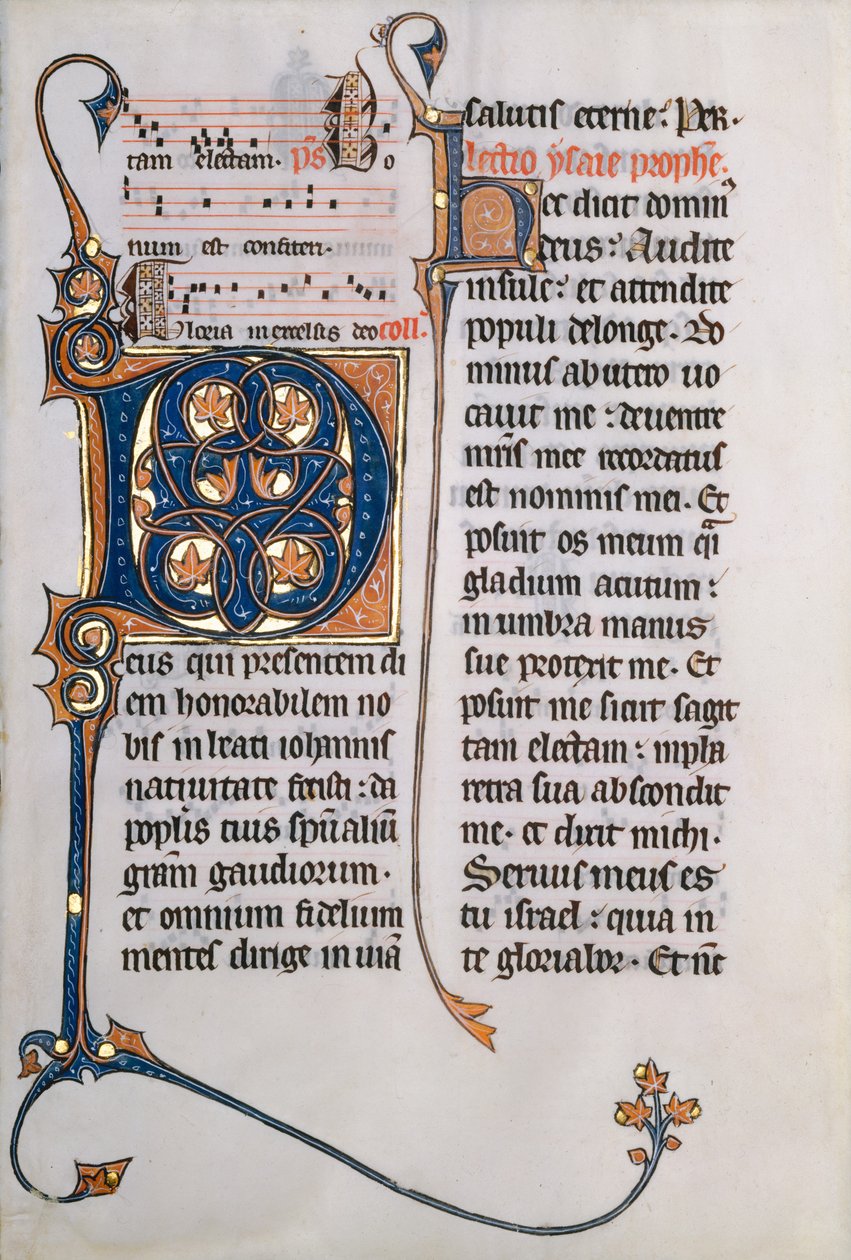 Rukopisný list s iniciálou M, z misálu, ca. 1290. od Unbekannt