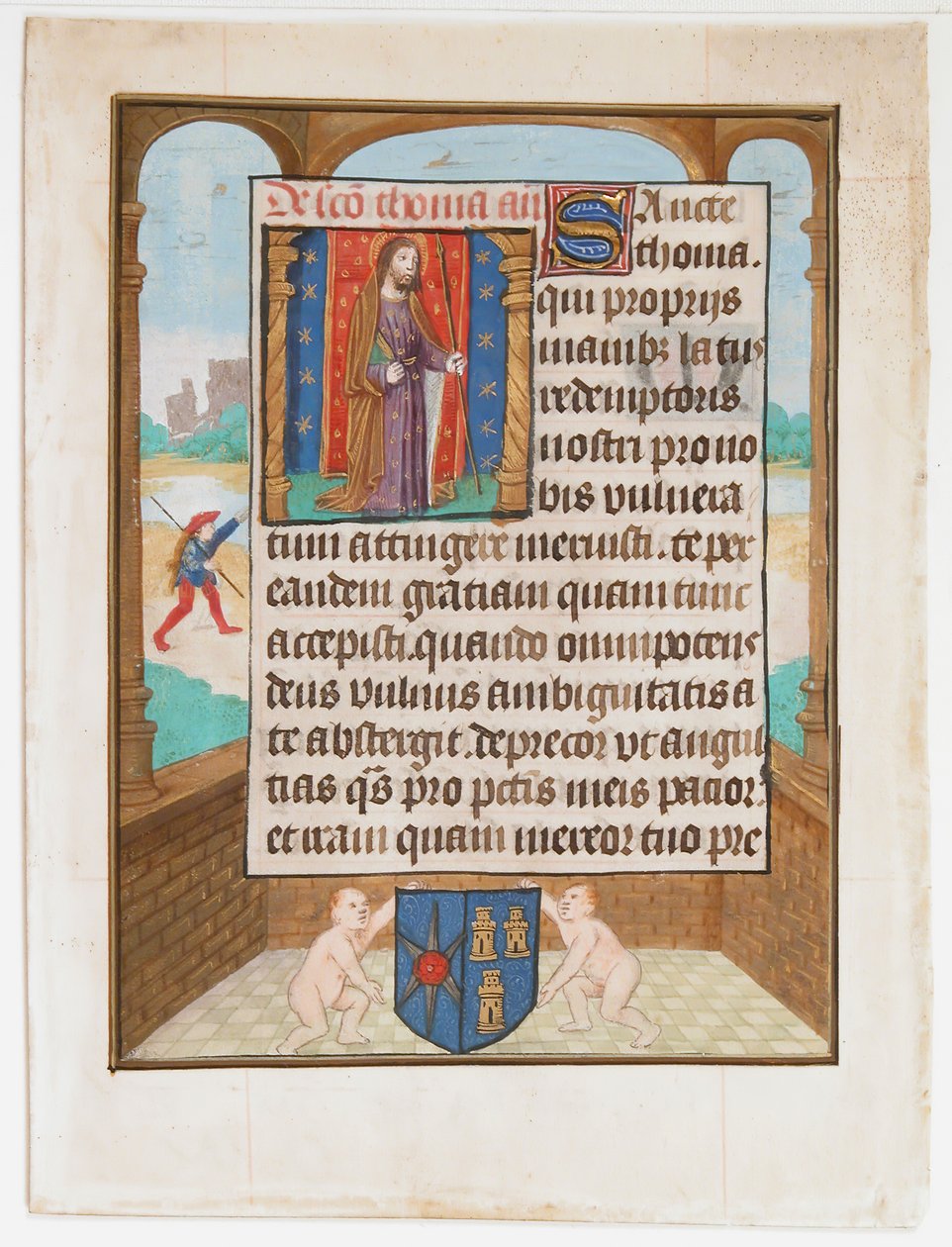 Rukopisný list se svatým Tomášem, z knihy hodin, ca. 1500. od Unbekannt