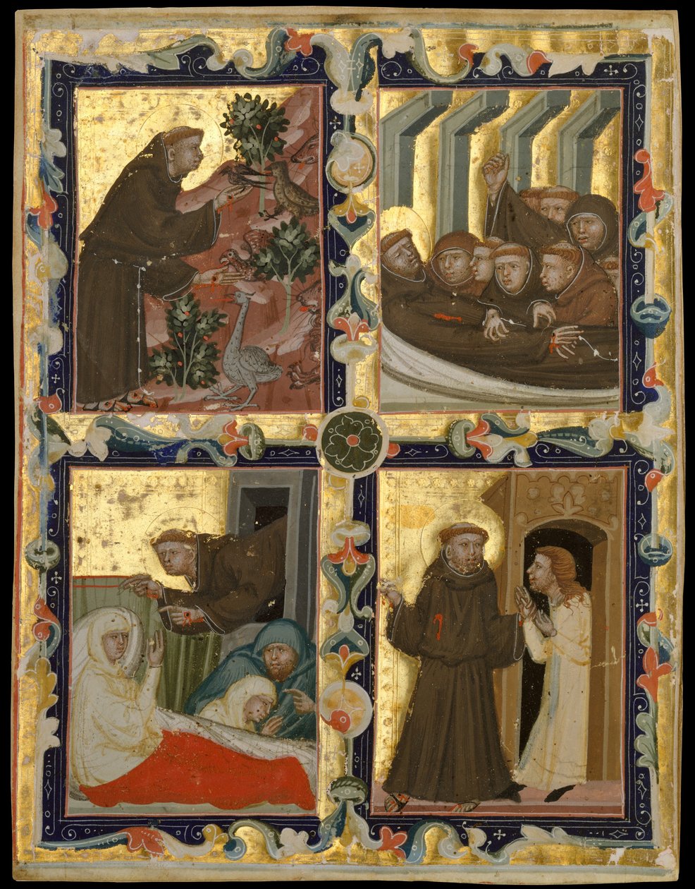 Rukopisný list s výjevy ze života svatého Františka z Assisi, ca. 1320-42. od Unbekannt