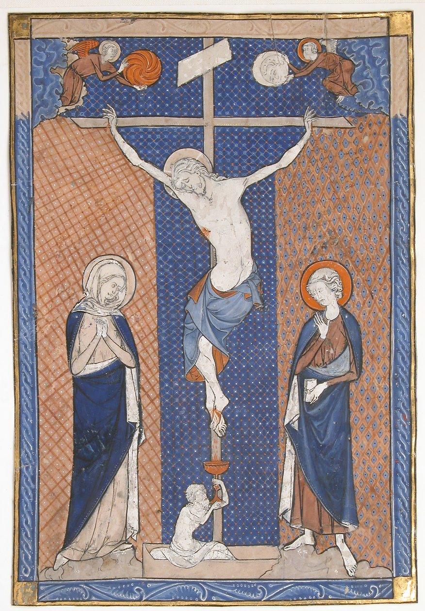 Rukopisný list s ukřižováním, z misálu, francouzština, ca. 1270-80. od Unbekannt