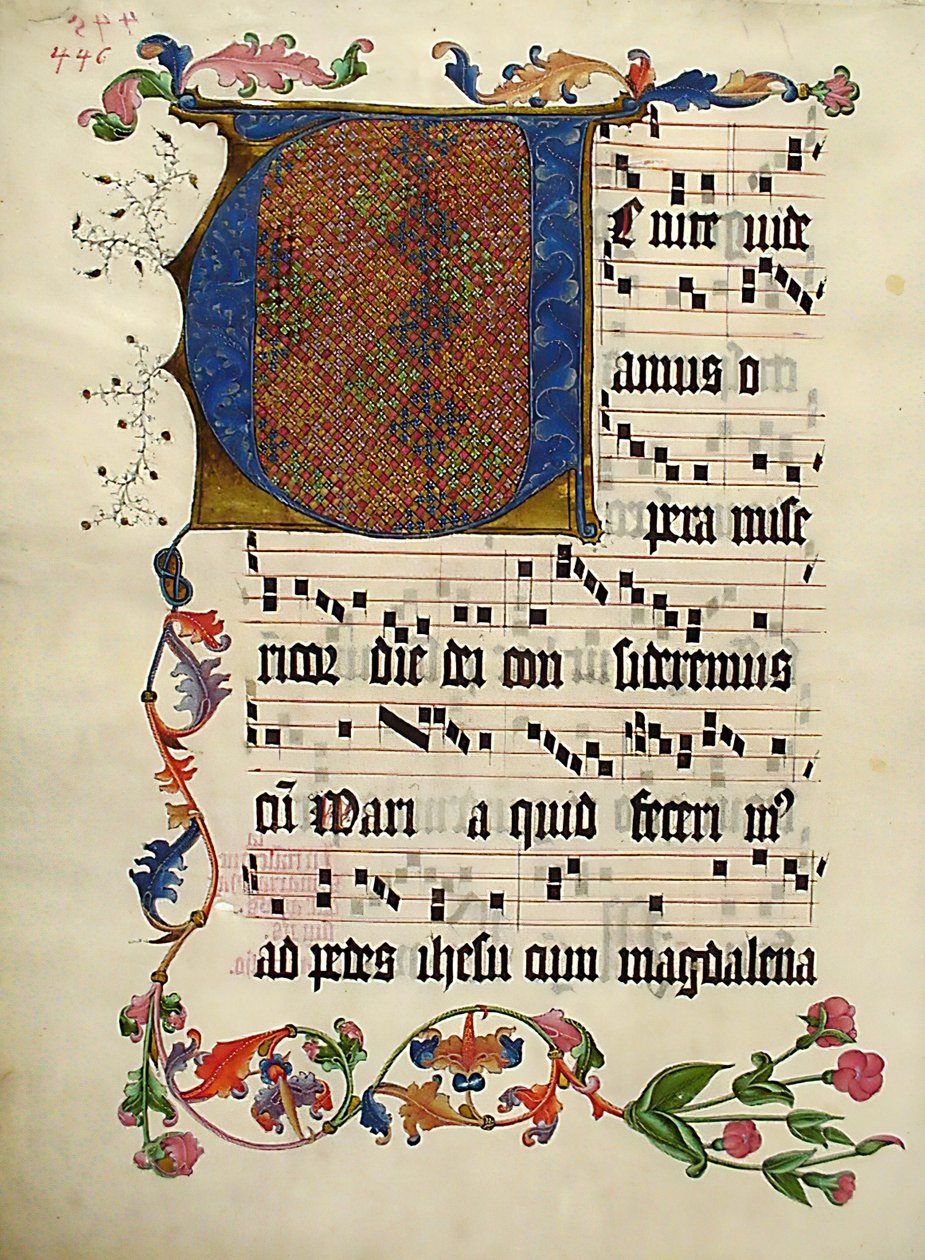 Rukopisný list s iniciálou V, z antifonáře, německy, ca. 1425-50. od Unbekannt