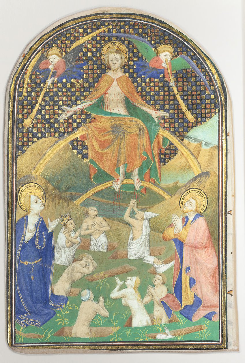 Rukopisný list s posledním soudem, z knihy hodin, ca. 1400. od Unbekannt