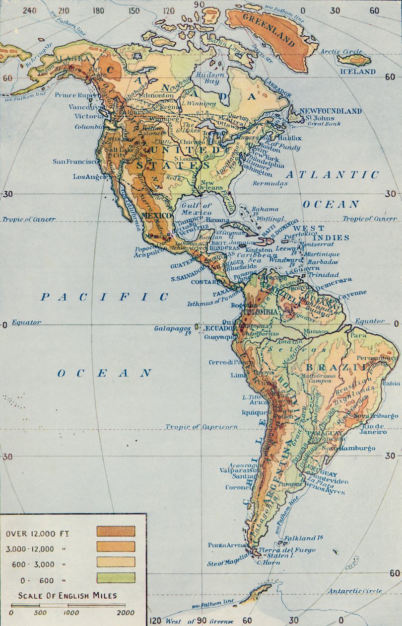 Mapa - Kontinent Ameriky, 1916 od Unbekannt