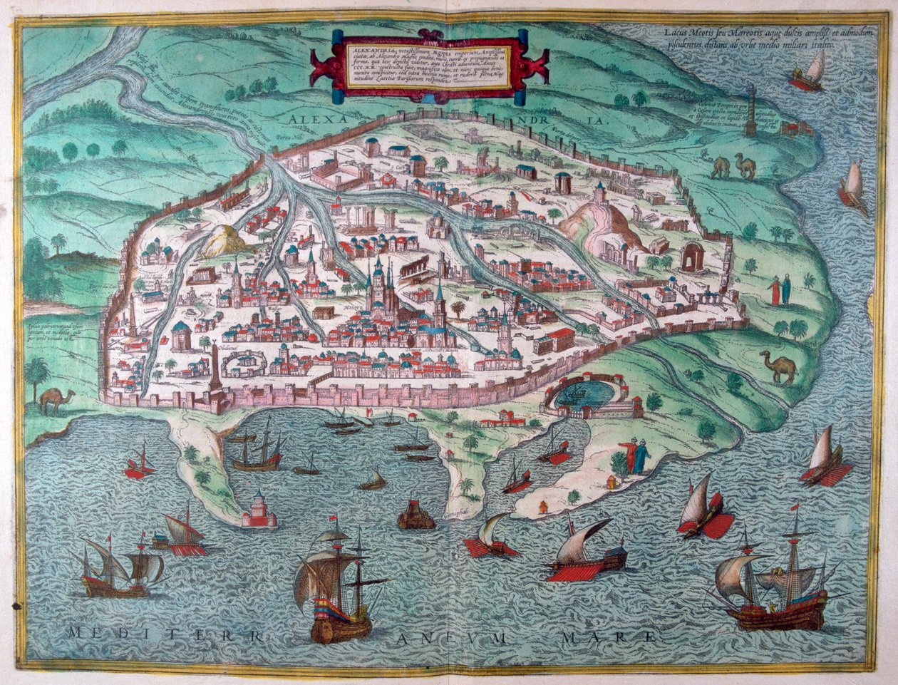 Mapa Alexandrie, Egypt, 17. století od Unbekannt