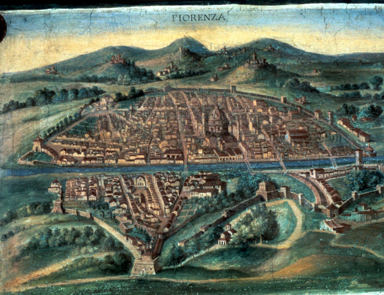 Mapa Florencie, 15. století od Unbekannt