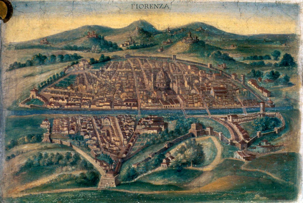 Mapa Florencie, 15. století od Unbekannt