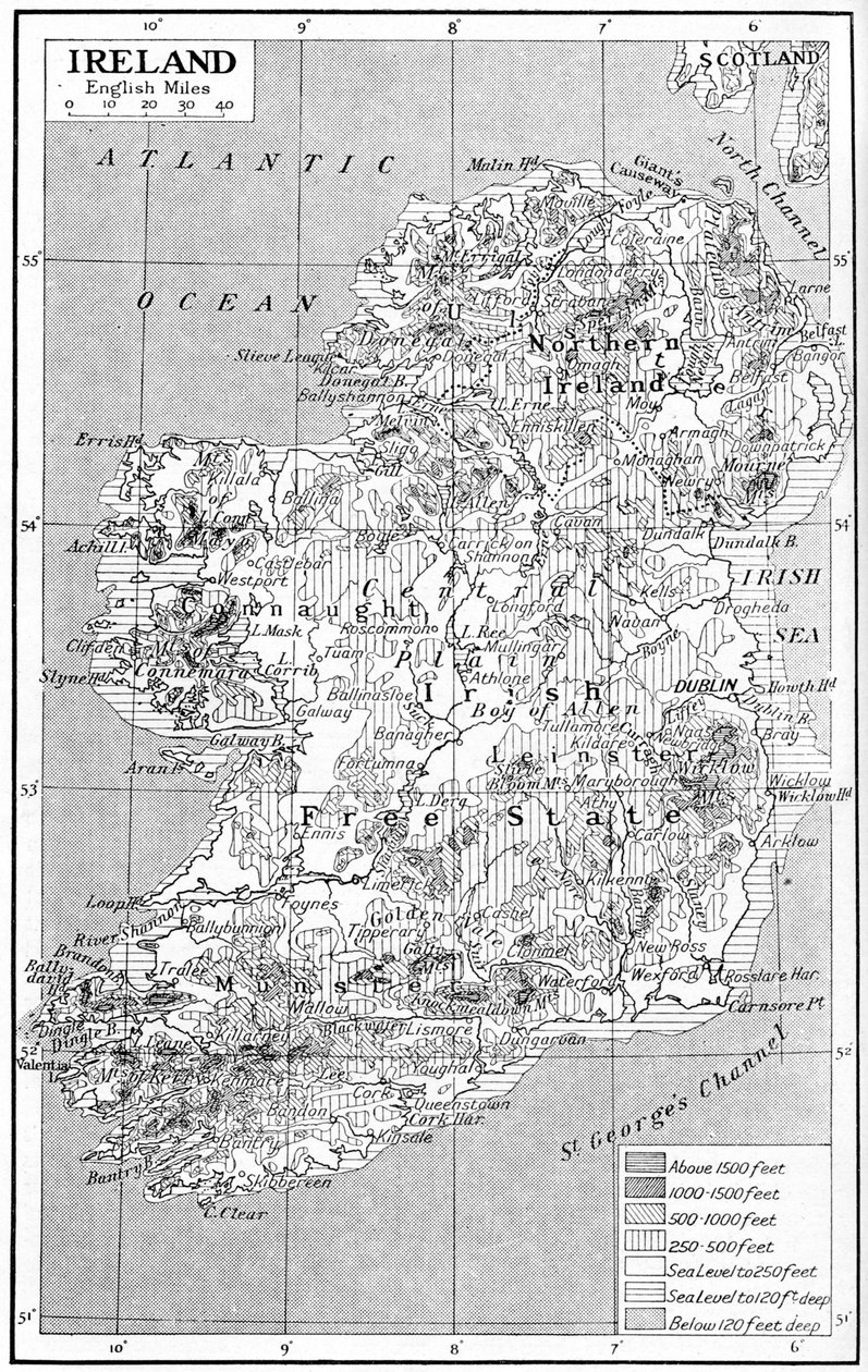 Mapa Irska, c1930 od Unbekannt