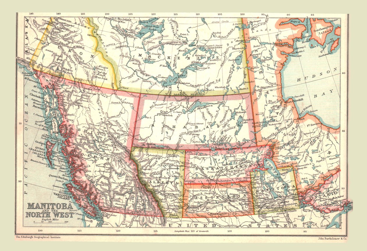 Mapa Manitoby a severozápadu, 1902. od Unbekannt