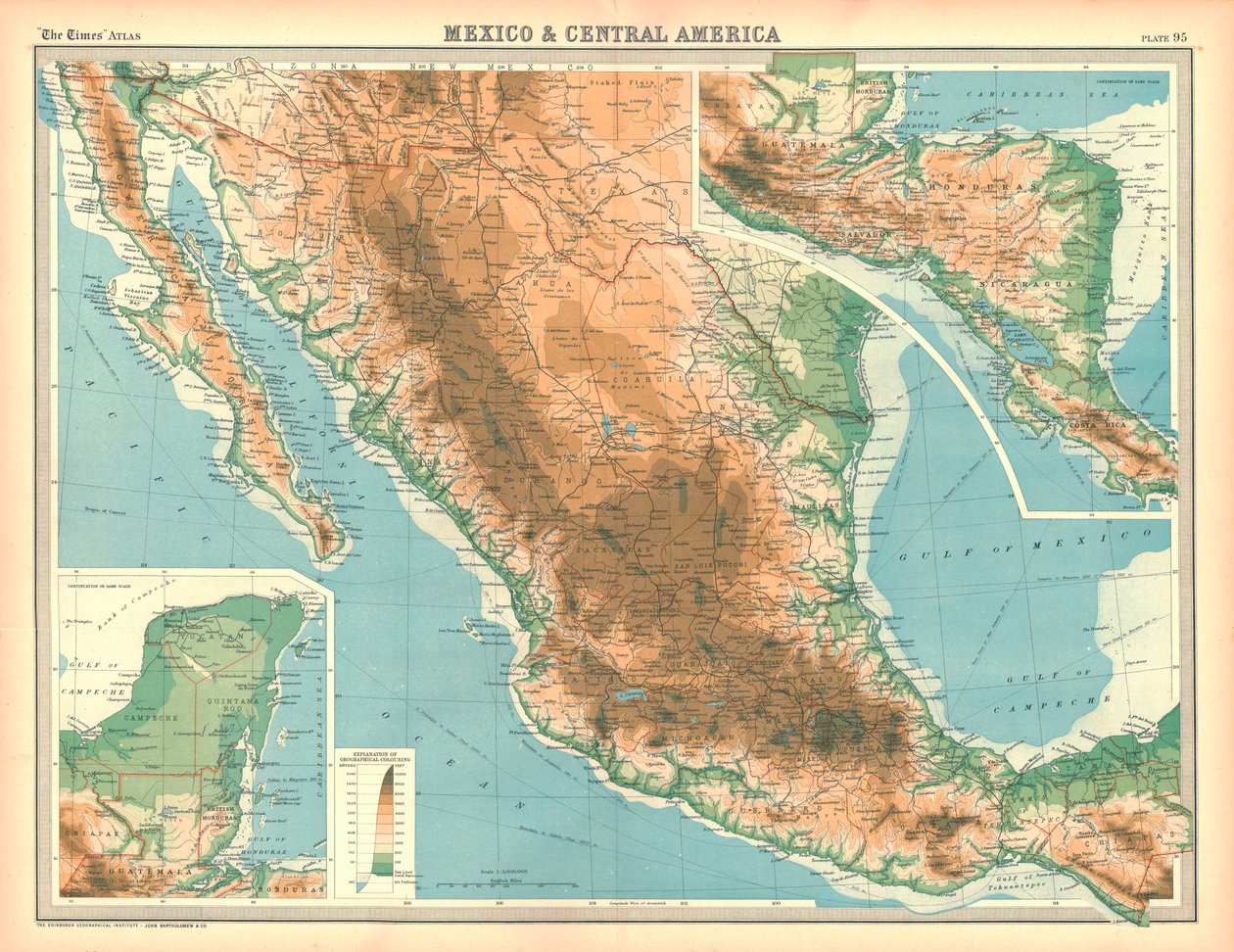 Mapa Mexika a Střední Ameriky od Unbekannt