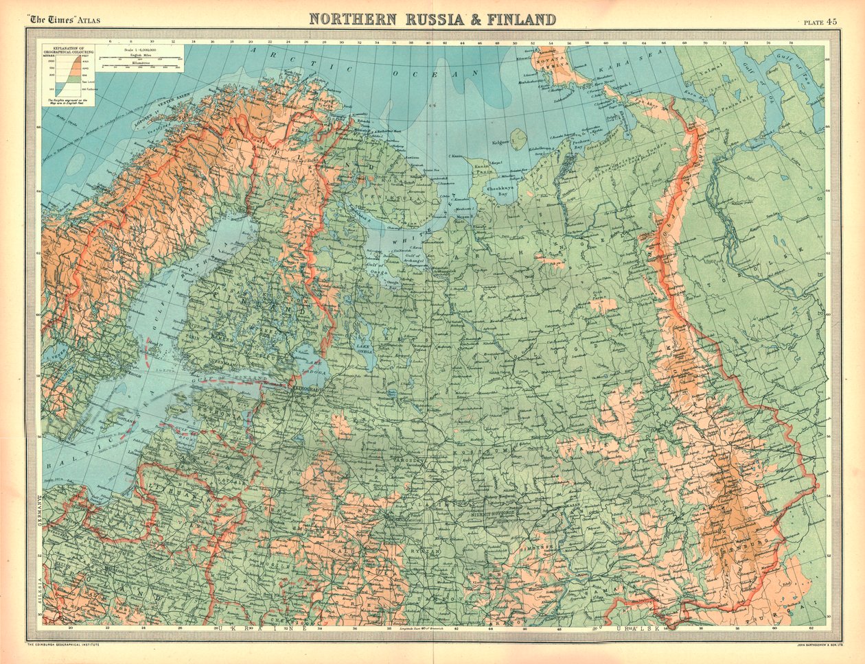 Mapa severního Ruska a Finska od Unbekannt
