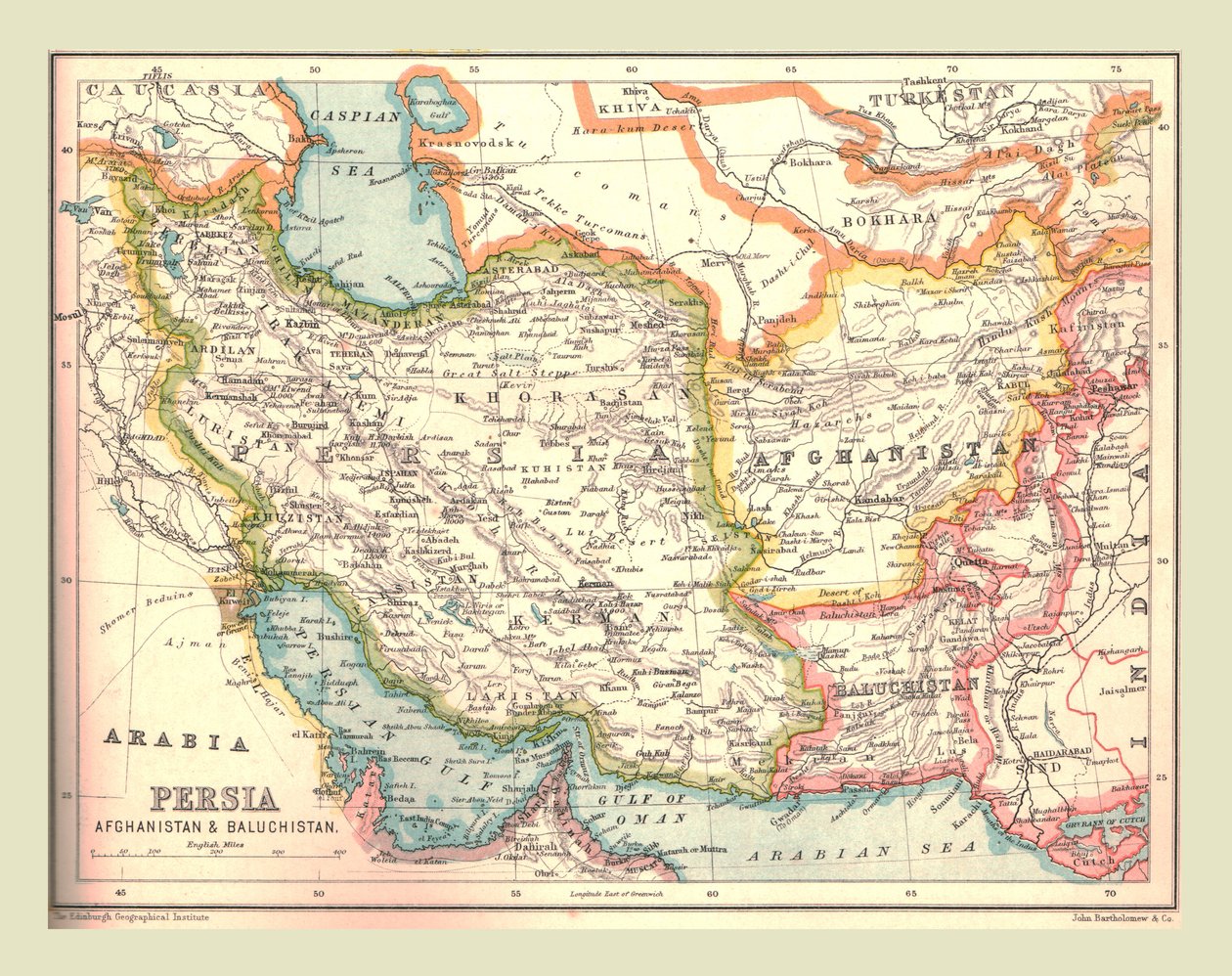 Mapa Persie, 1902. od Unbekannt