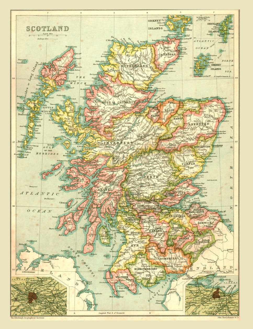 Mapa Skotska, 1902. od Unbekannt