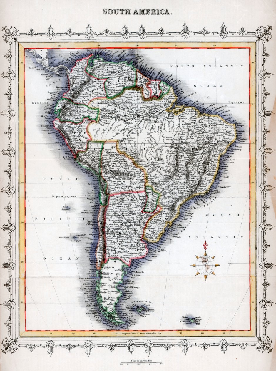 Mapa Jižní Ameriky od Unbekannt