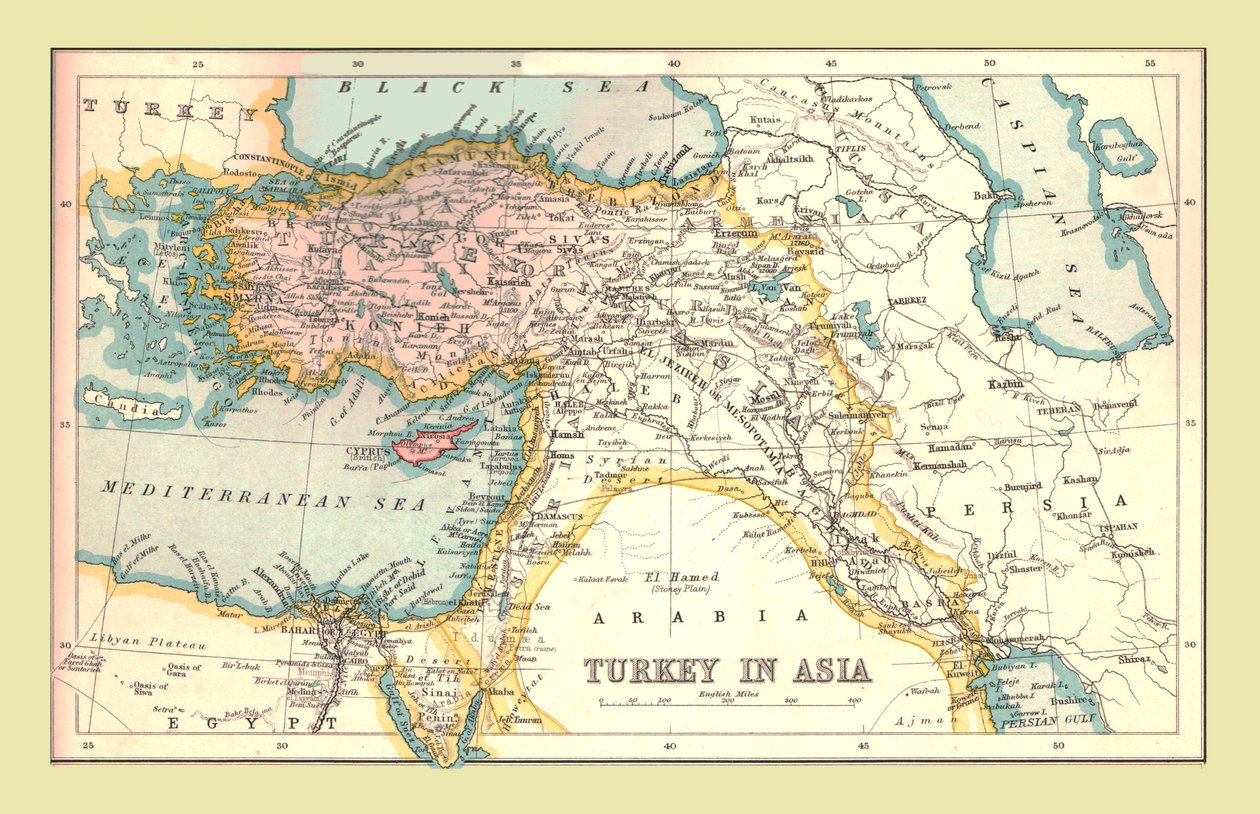 Mapa Turecka v Asii, 1902. od Unbekannt
