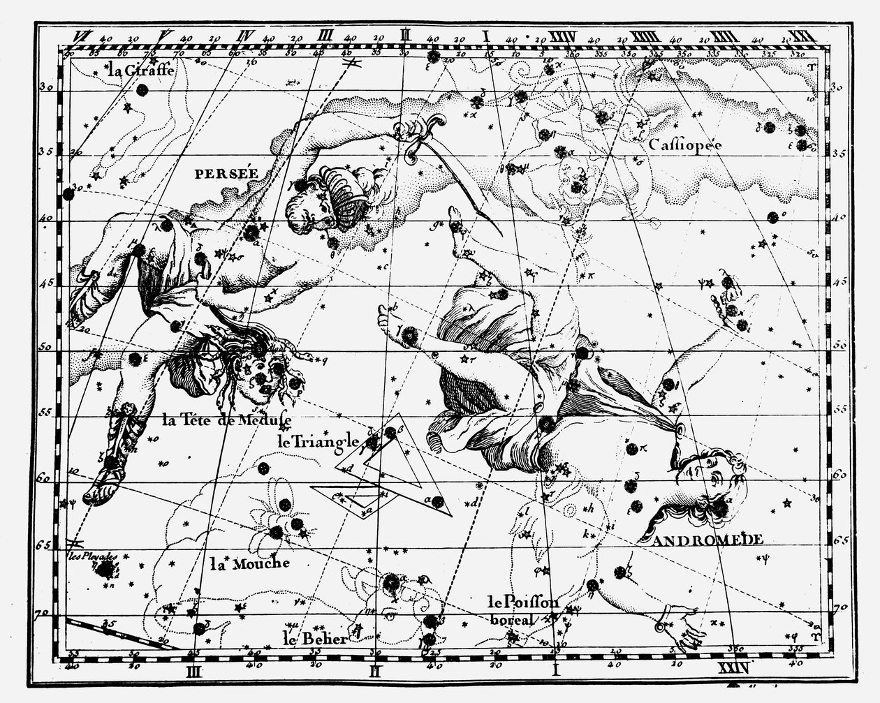 Mapa hvězdných souhvězdí, 1775 od Unbekannt