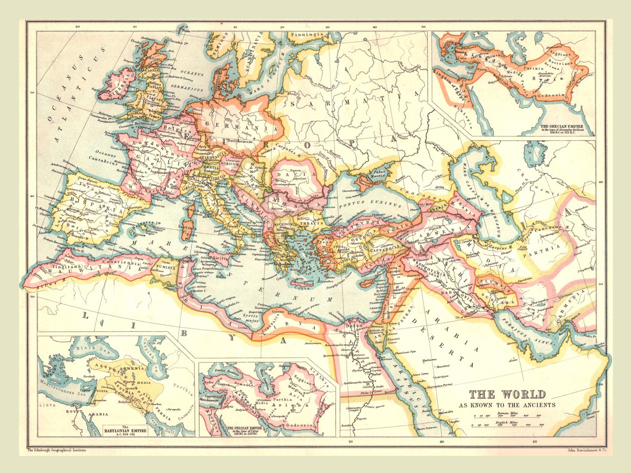 Mapa starověkého světa, 1902. od Unbekannt