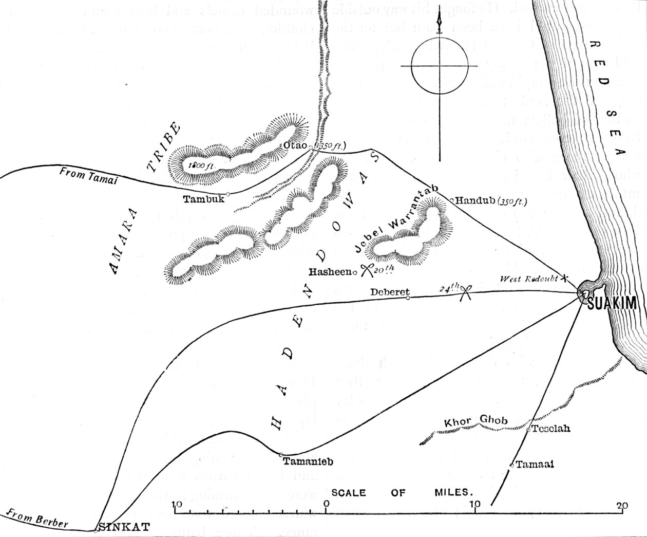 Mapa okolí Suakimu, c1885 od Unbekannt