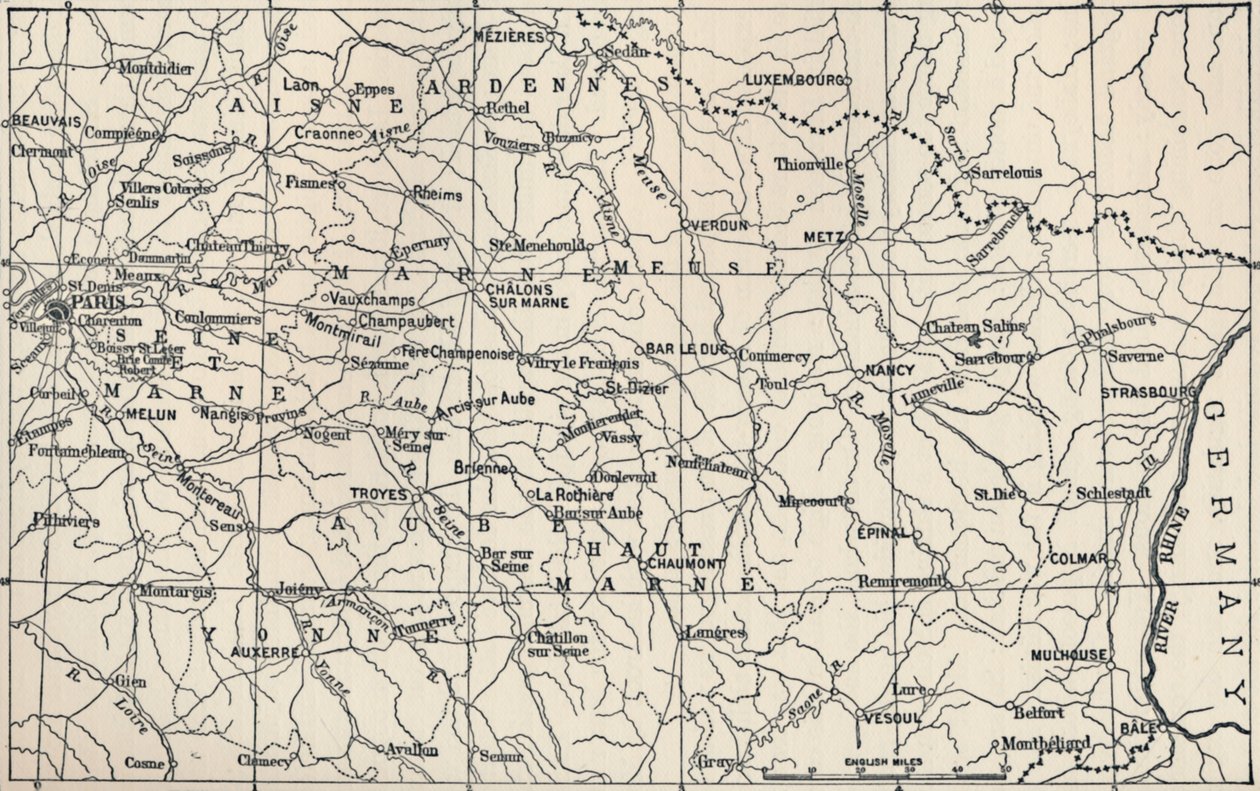 Mapa pole operací v roce 1814, 1896 od Unbekannt