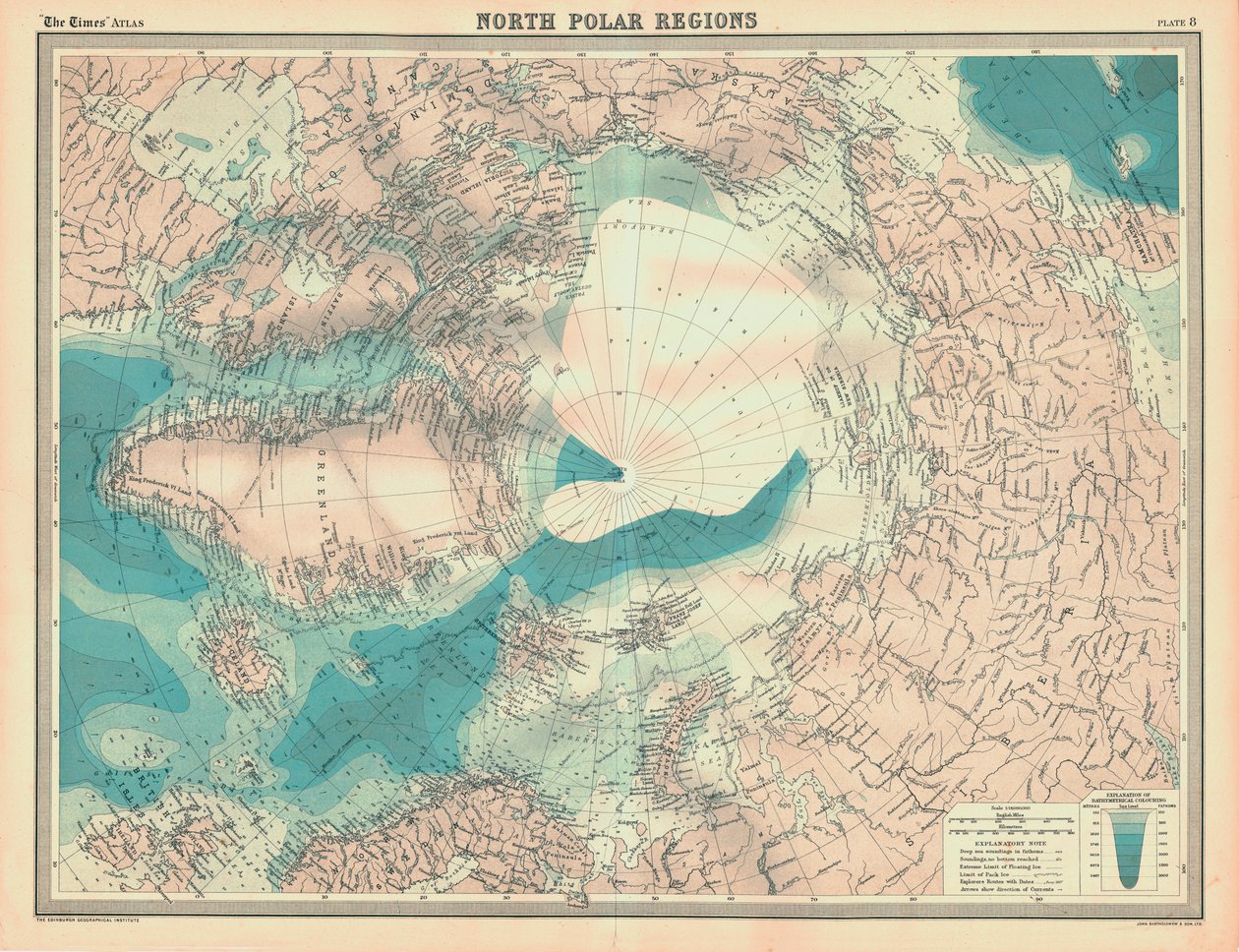 Mapa severních polárních oblastí od Unbekannt